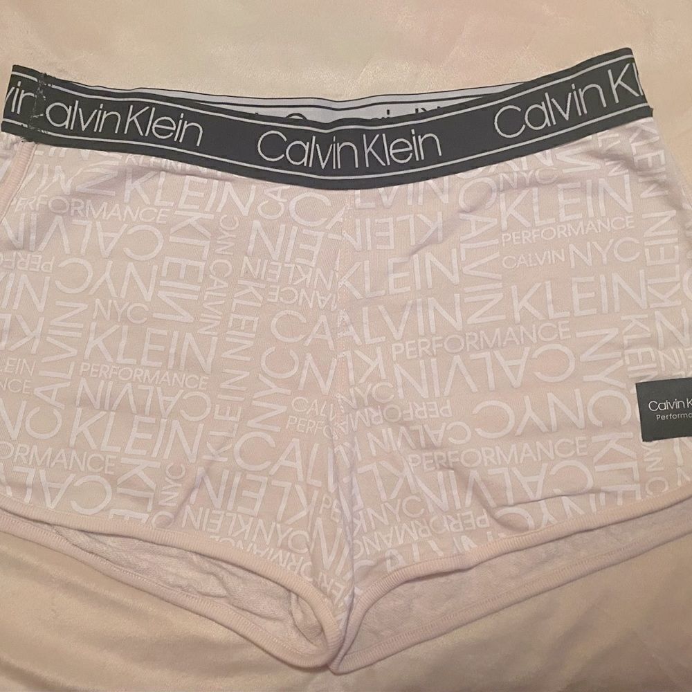 Calvin Klein Performance Women’s Pink & White Logo Shorts